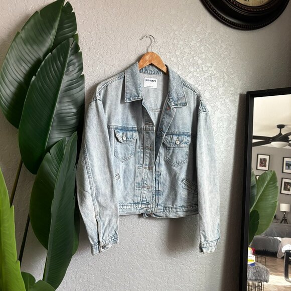 Old Navy Light Wash Denim Jacket - Large Classic Jean Jacket - Picture 1 of 3